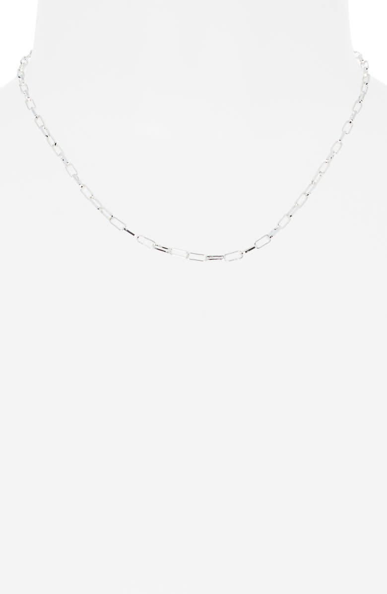 NORDSTROM RACK Demi Fine Paperclip Chain Necklace, Alternate, color, Silver