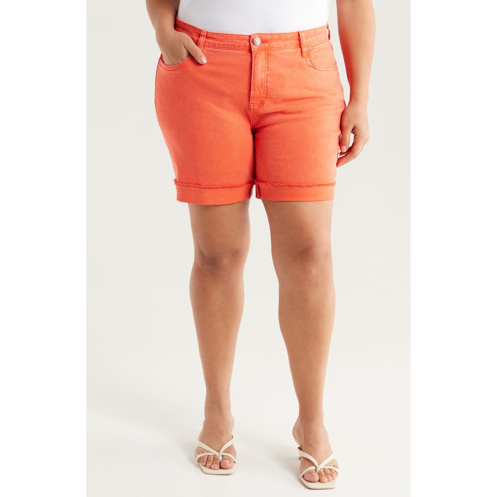 Kut From The Kloth Catherine Mid Rise Denim Boyfriend Shorts In Gold