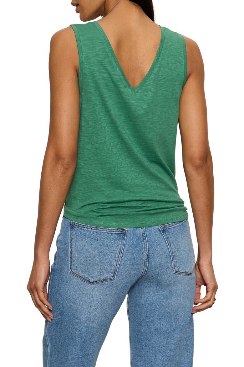 V-Neck Tie Hem Slub Tank, Alternate, color, GREEN JUICE