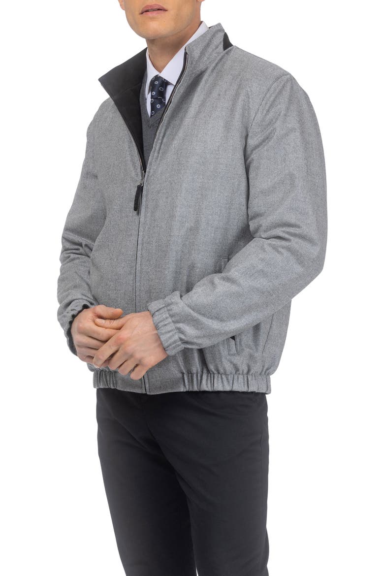 Men's Genuine Nubuck Jacket Reversible To Cashmere & Wool Crafted From Loro Piana, Alternate, color, BLACK/GRAY