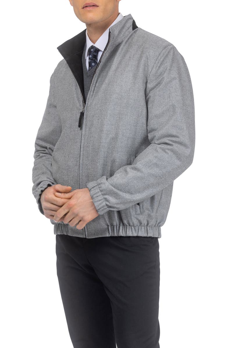 GORSKI Men's Genuine Nubuck Jacket Reversible To Cashmere & Wool Crafted From Loro Piana, Alternate, color, Black/Gray