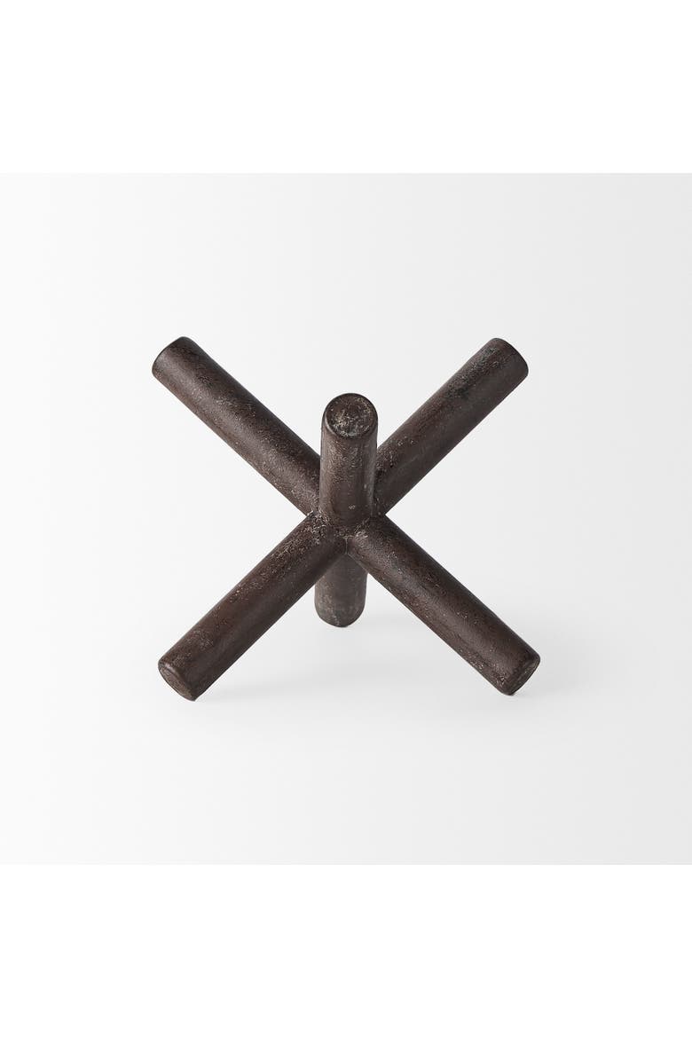 Astericks Metal Decor Object, Alternate, color, Brown