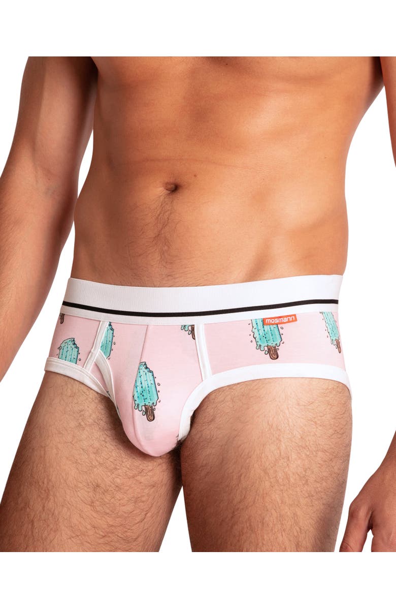 Mosmann Australia Men's Briefs, Alternate, color, Pink Print