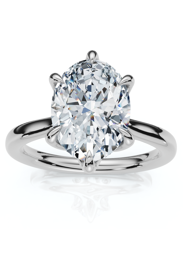 Certified 1 1/2Ct Oval Diamond Solitaire Engagement Ring 14k Gold Lab Grown, Main, color, 14k White Gold