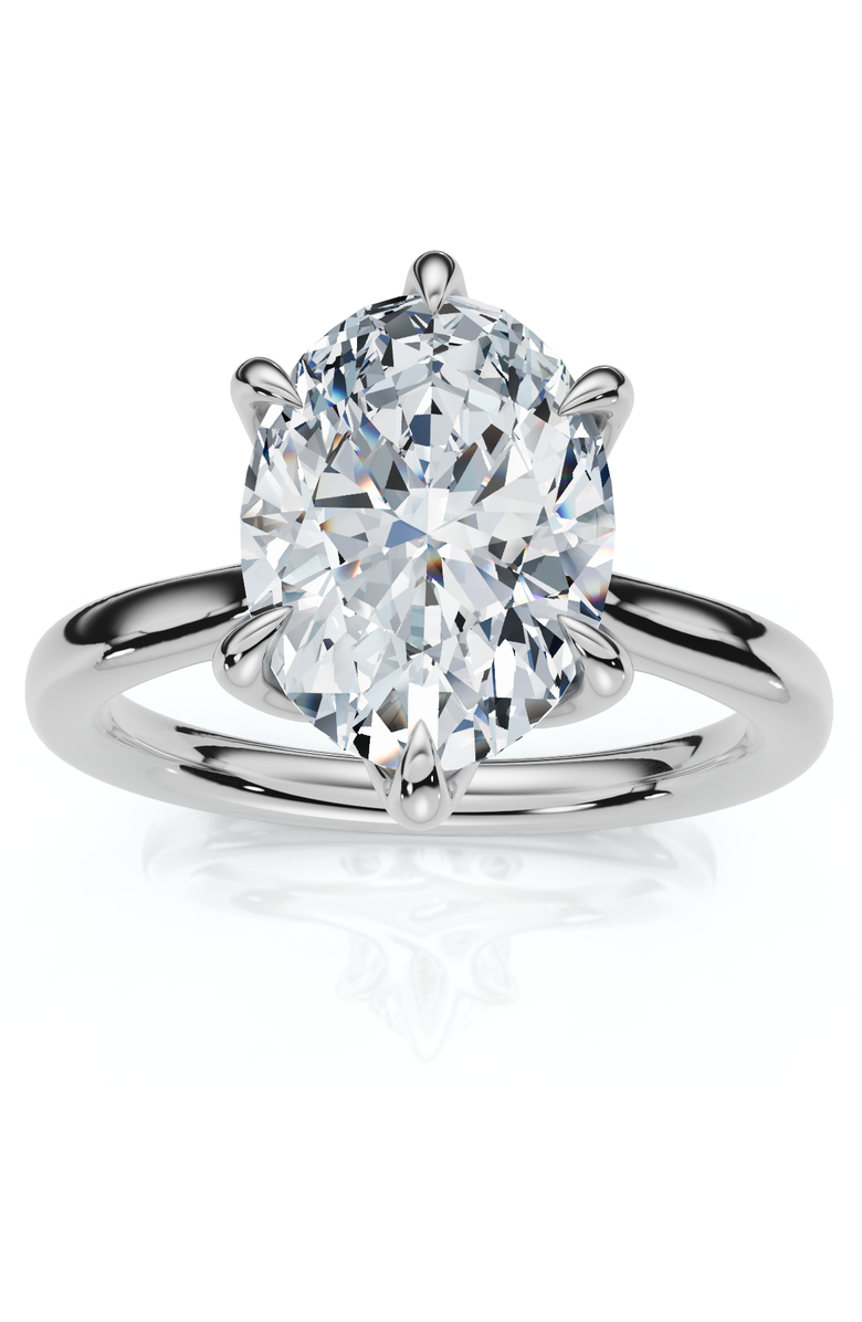 Bliss Diamond Certified 1 1/2Ct Oval Diamond Solitaire Engagement Ring 14k Gold Lab Grown, Main, color, 14K White Gold