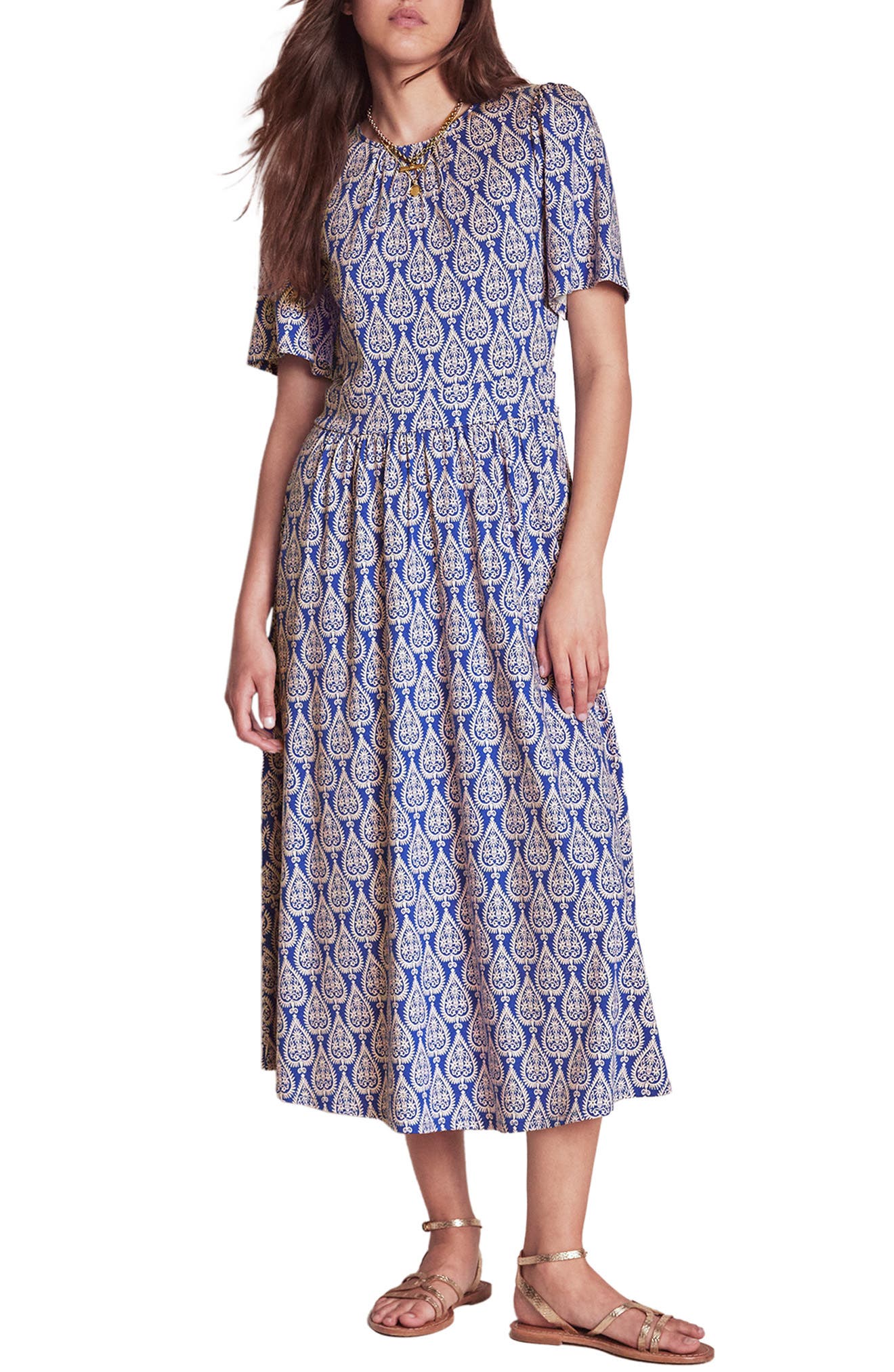 Boden Louisa Print Jersey Midi Dress
