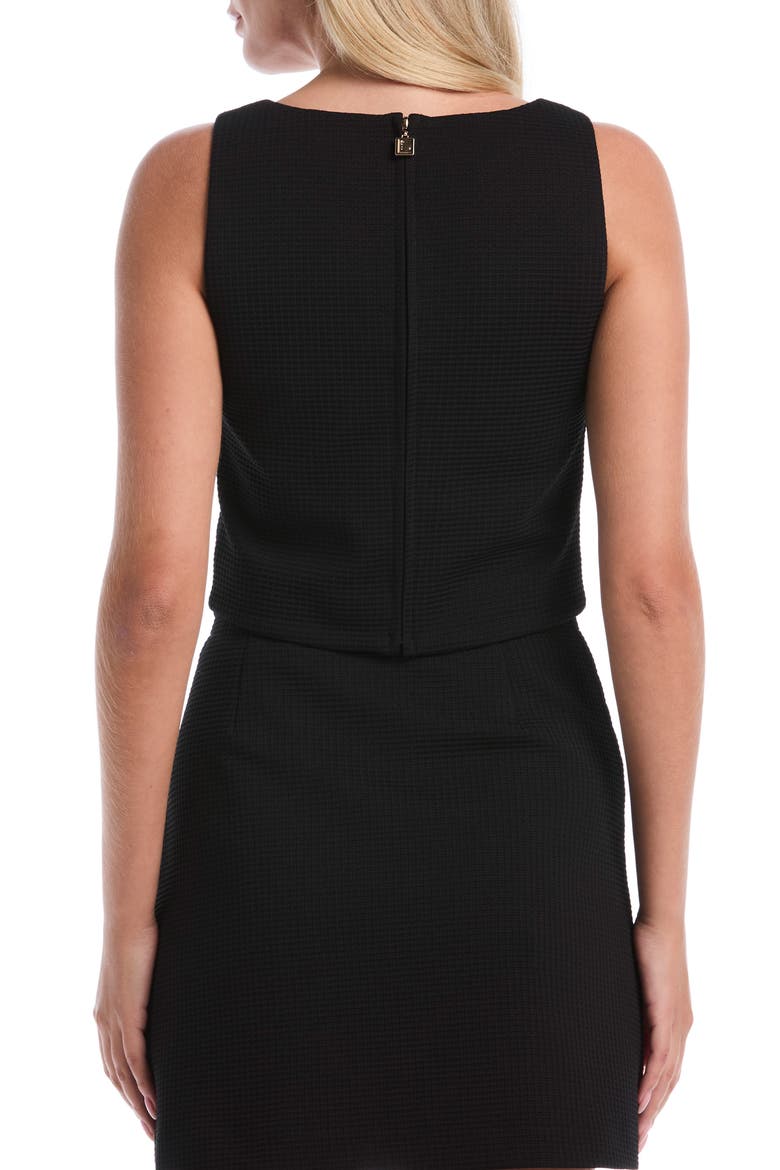 Waffle Knit Bustier Top, Alternate, color, BLACK