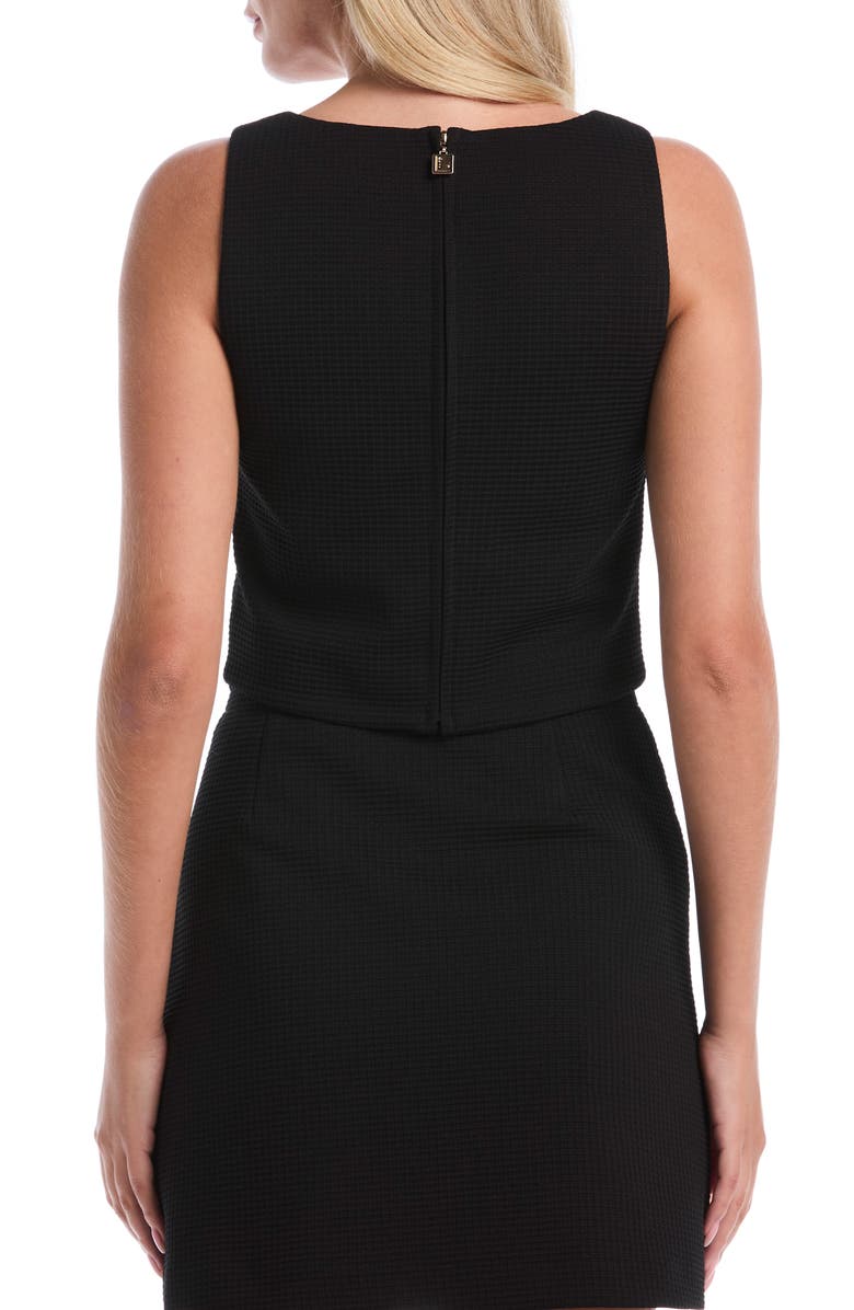 Laundry by Shelli Segal Waffle Knit Bustier Top, Alternate, color, Black