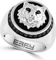 EFFY Black Spinel & Onyx Lion Ring