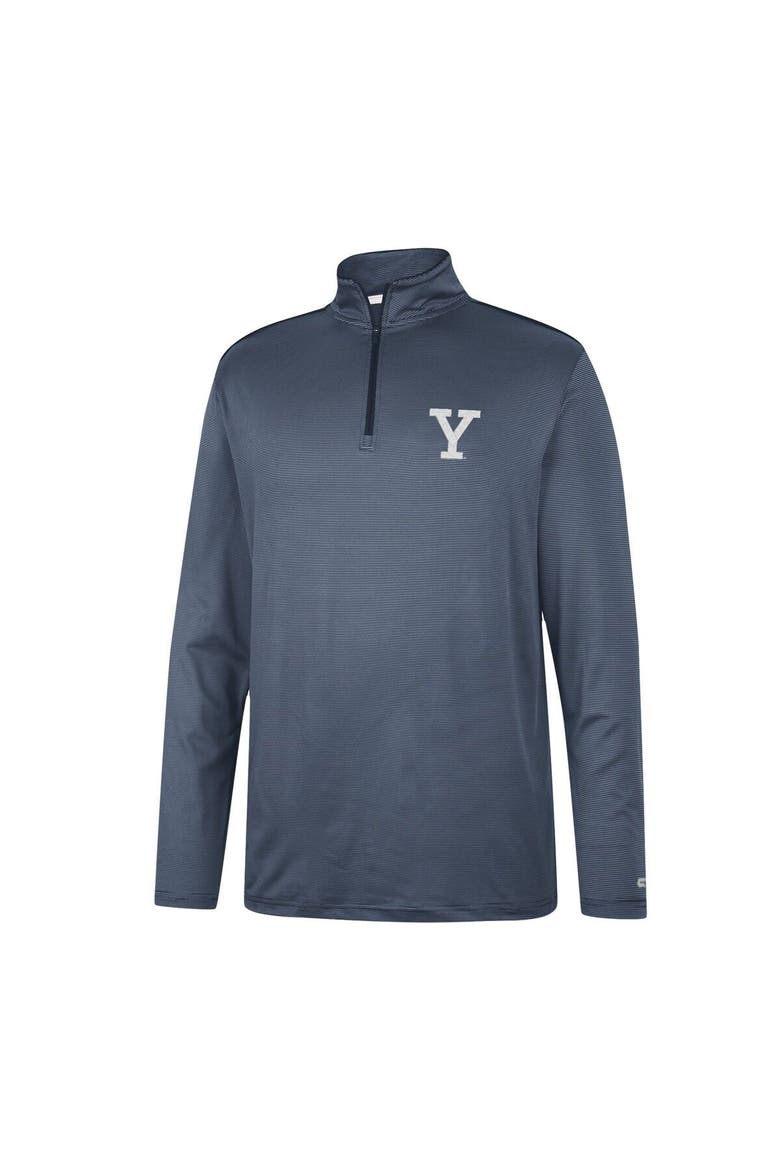 Men's Colosseum Navy Yale Bulldogs Logo Quarter-Zip Windshirt, Alternate, color, Navy