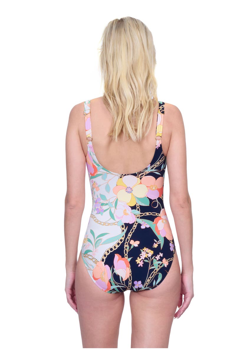 Gottex Memories Of Capri Square Neck Tank One Piece, Alternate, color, 