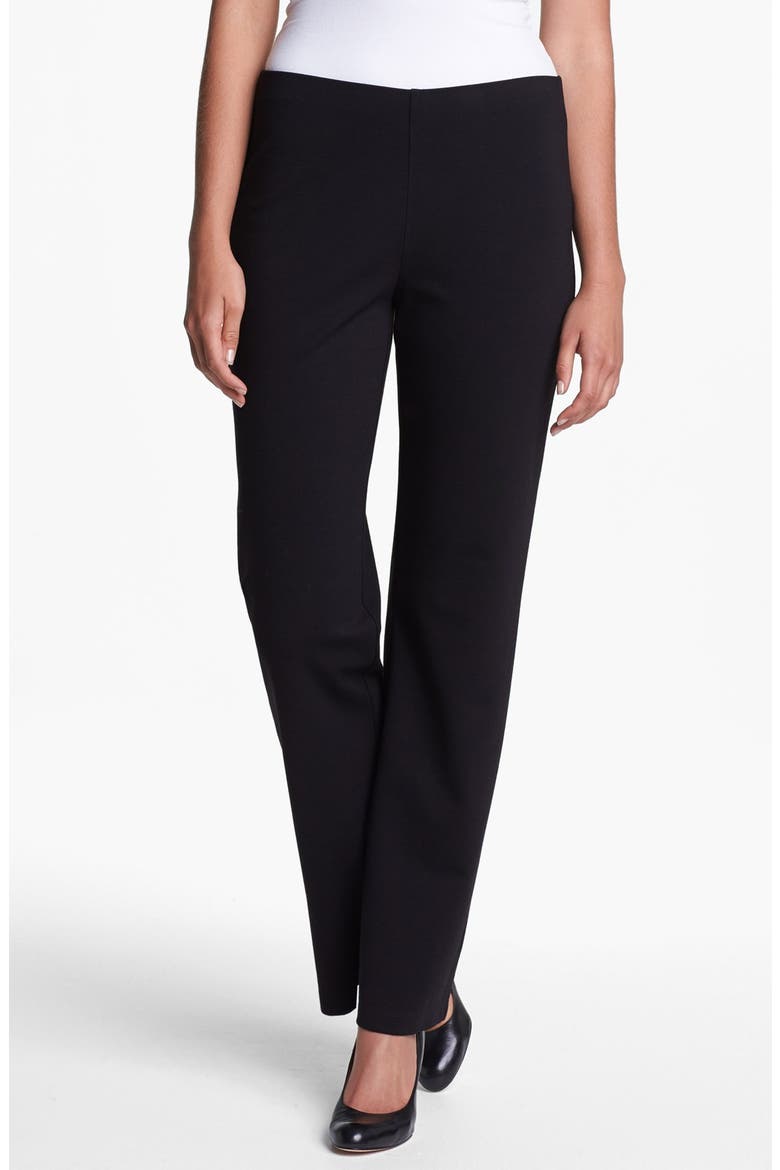 Straight Leg Ponte Pants, Main, color, BLACK