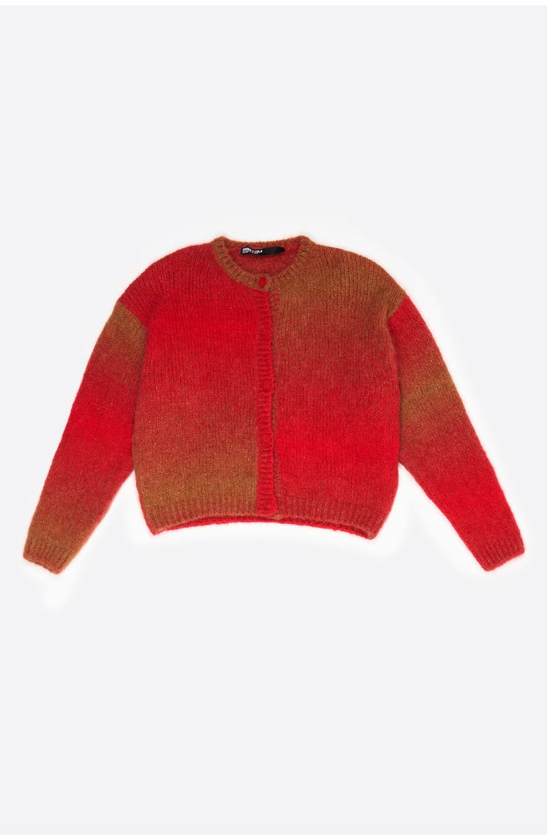 Bimba y Lola Alpaca Balloon Cardigan, Alternate, color, Red