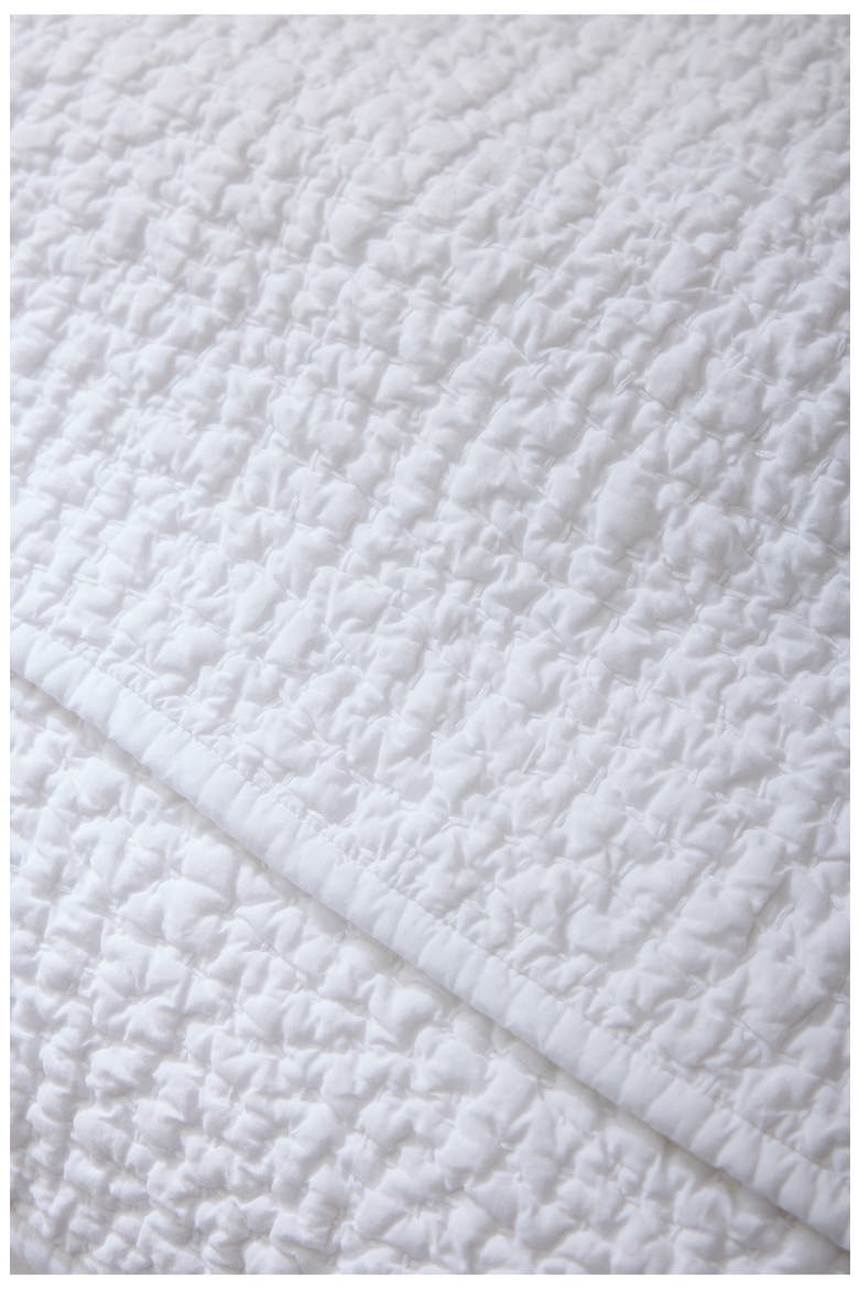 Pebbled Handstitched Organic Cotton Quilt, Alternate, color, ALPINE WHITE