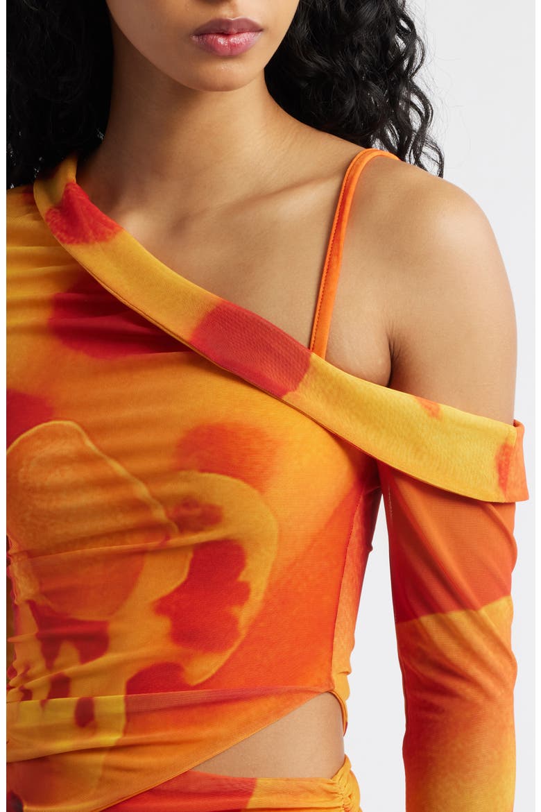 Susurro Print Off the Shoulder Top, Alternate, color, PEACH