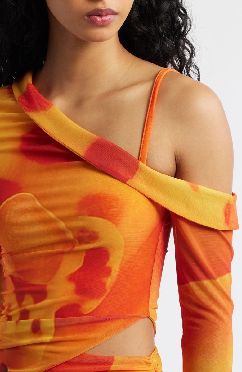 Feners Susurro Print Off the Shoulder Top, Alternate, color, Peach