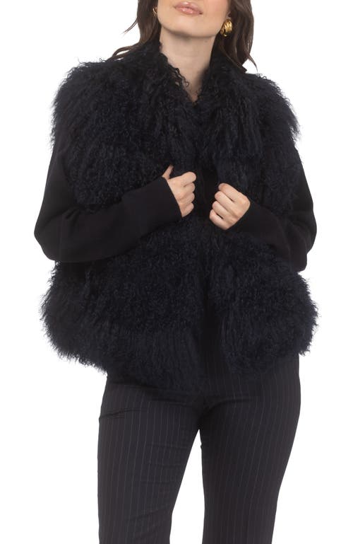 Gorski Select Mongolian Lamb Vest In Blue