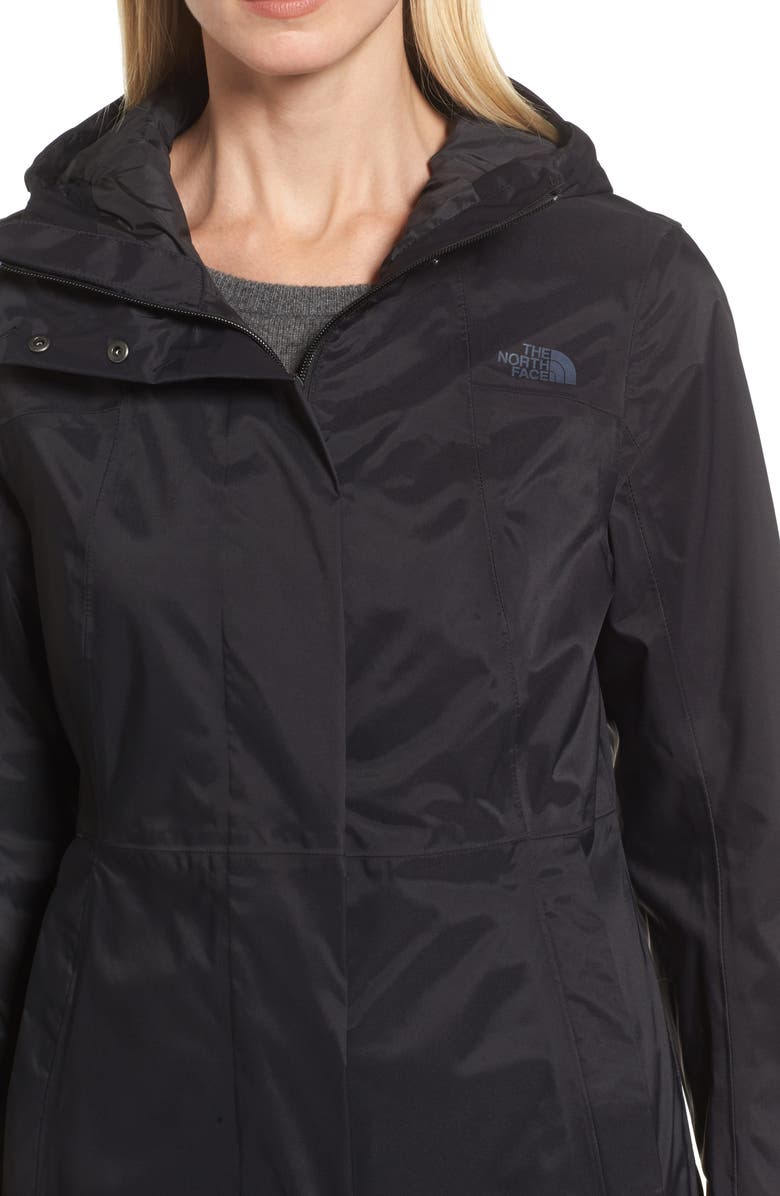 The North Face City Midi Waterproof Trench Raincoat, Alternate, color, 