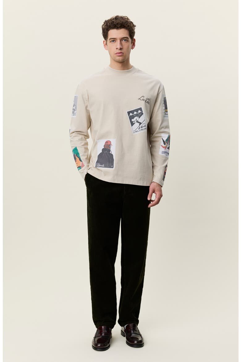 Stamp Graphic Long Sleeve T-Shirt, Alternate, color, LIGHT SAND
