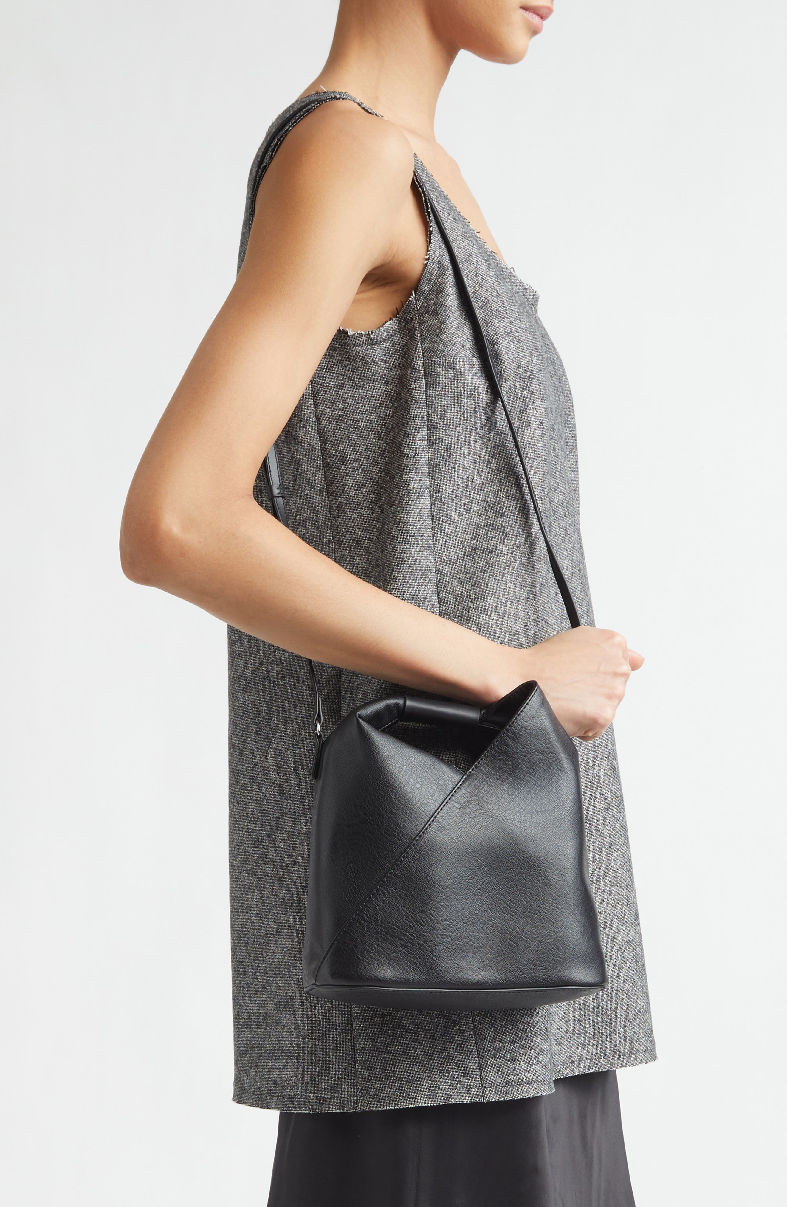 Origami Crossbody Bag, Alternate, color, BLACK