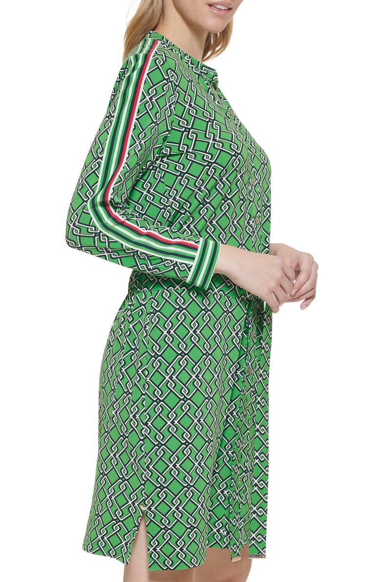 Tommy Hilfiger Printed Knit Shirt Dress, Alternate, color, 