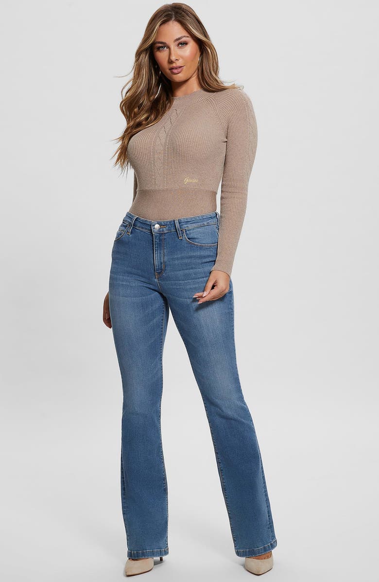 GUESS Mixed Stitch Mock Neck Sweater, Alternate, color, 