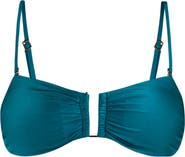 L'AGENCE Krysta Metallic Bandeau Bikini Top