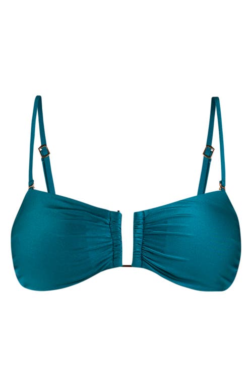 L Agence L'agence Krysta Metallic Bandeau Bikini Top In Blue