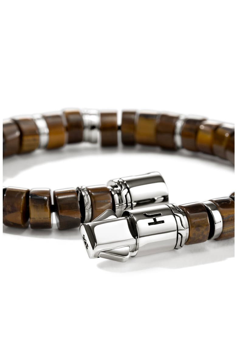 Heishi Beaded Bracelet, Alternate, color, SILVER