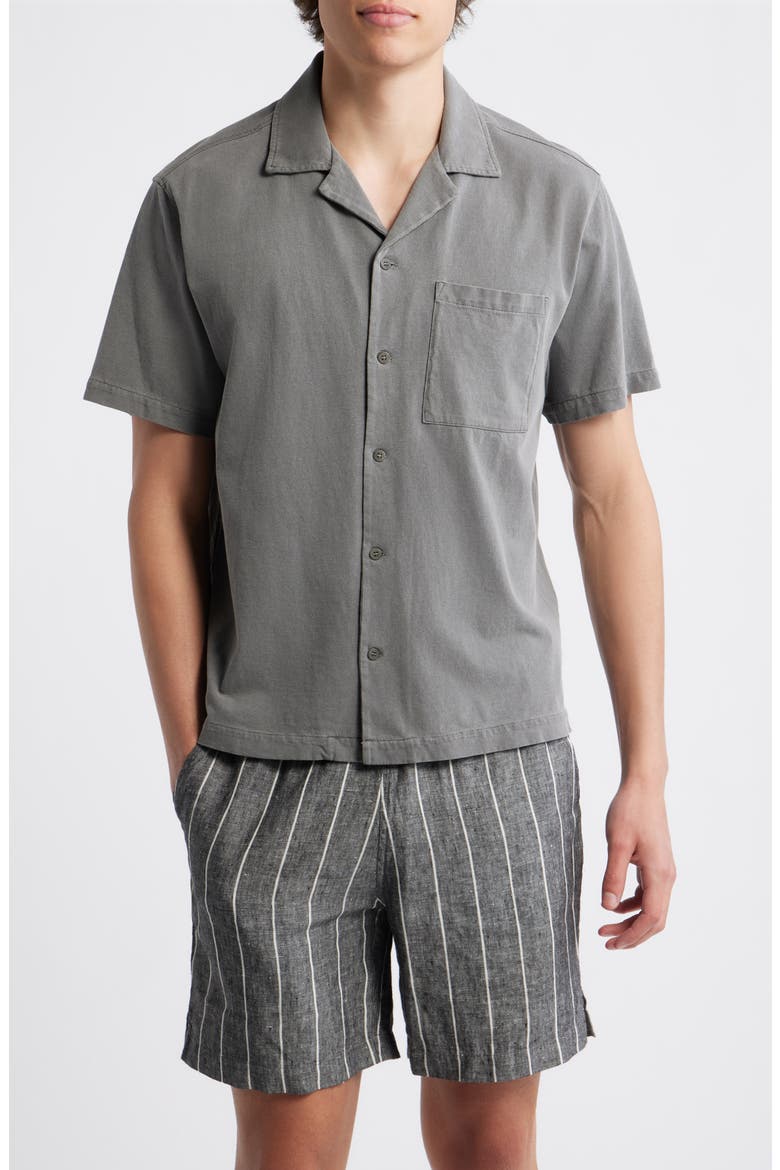 Caza Featherweight Organic Cotton Camp Shirt, Main, color, SLATE