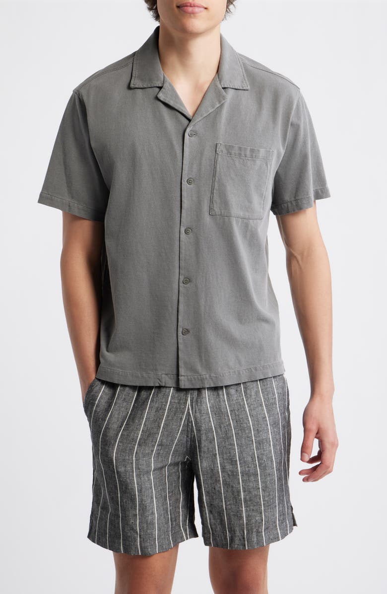 ALEX CRANE Caza Featherweight Organic Cotton Camp Shirt, Main, color, Slate