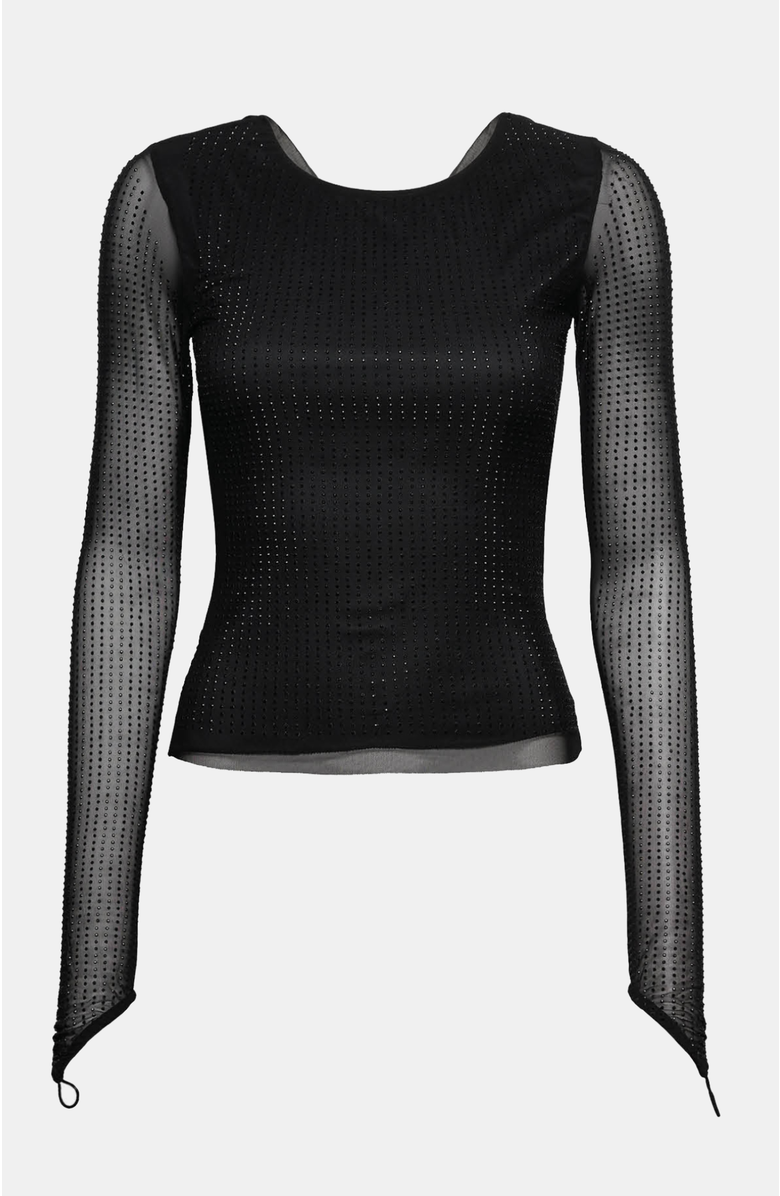 OW Collection Mesha Rhinestone Blouse, Alternate, color, Black