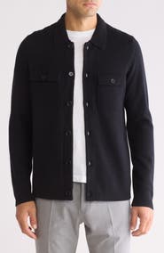 Amicale Knit Long Sleeve Button-Up Shirt