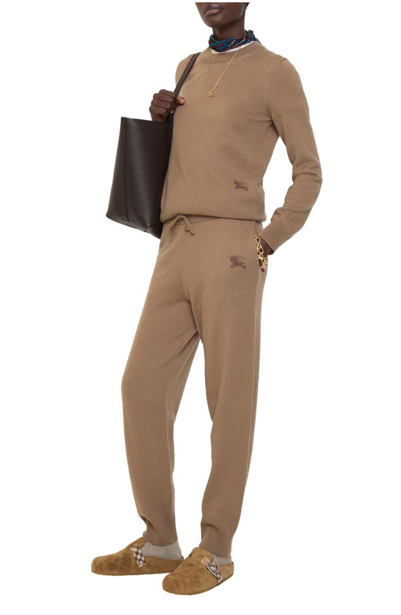 Burberry Wool Blend Track Pants, Main, color, Camel