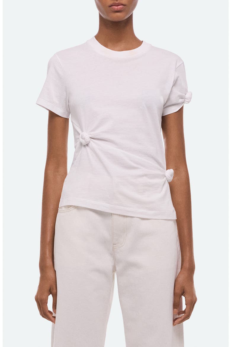 Knot Detail Cotton Baby Tee, Main, color, WHITE