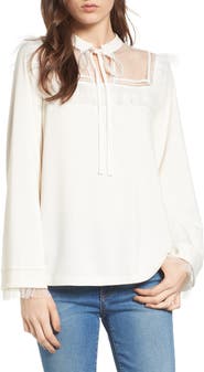 Chelsea28 Mesh Yoke Sweatshirt