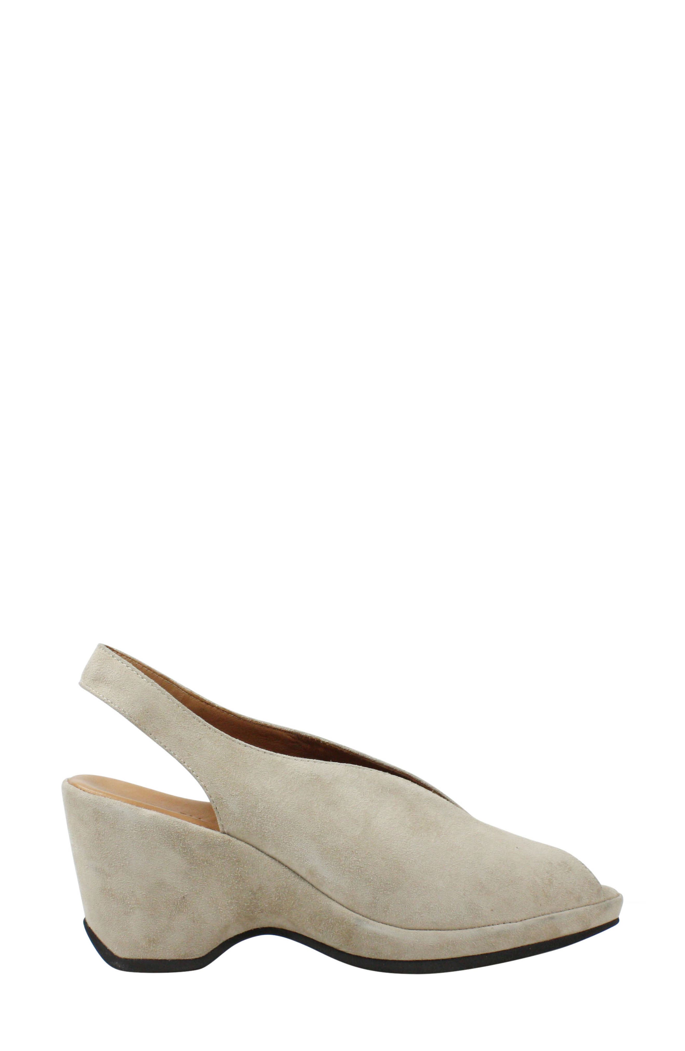 L'Amour des Pieds Odetta Slingback Wedge, Alternate, color, Taupe Suede