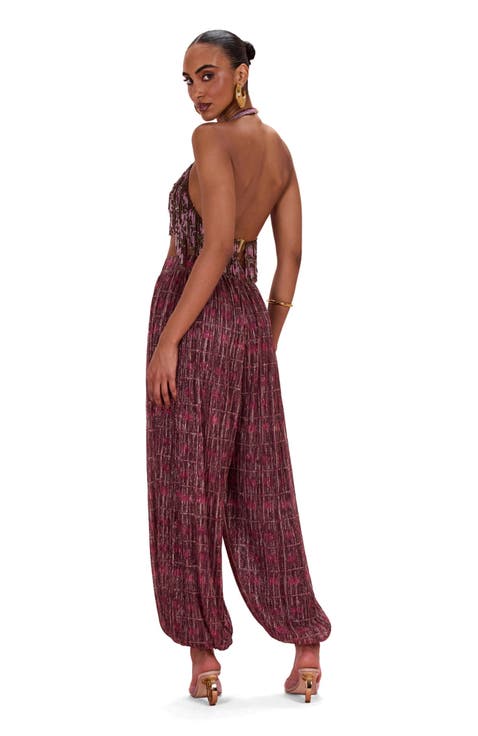 Rose Mirage Beaded Halterneck Top