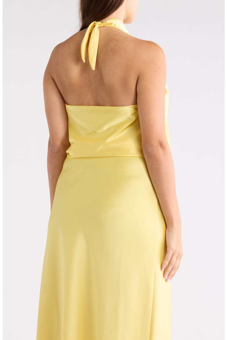 Satin Halter Top, Alternate, color, BUTTER