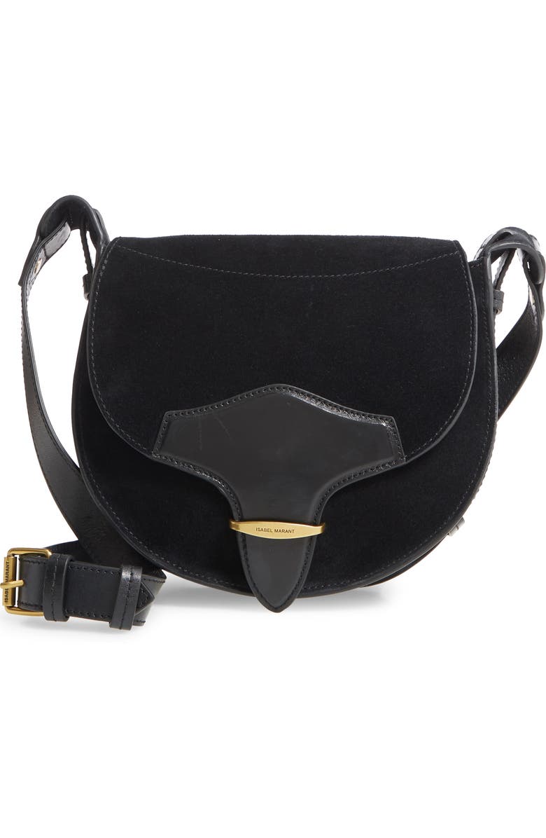 Isabel Marant Botsy Calfskin Suede Shoulder Bag, Main, color,