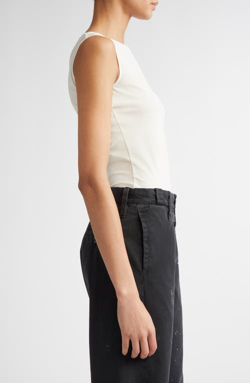 Mm6 Maison Margiela Stretch Jersey Bodysuit In Cream