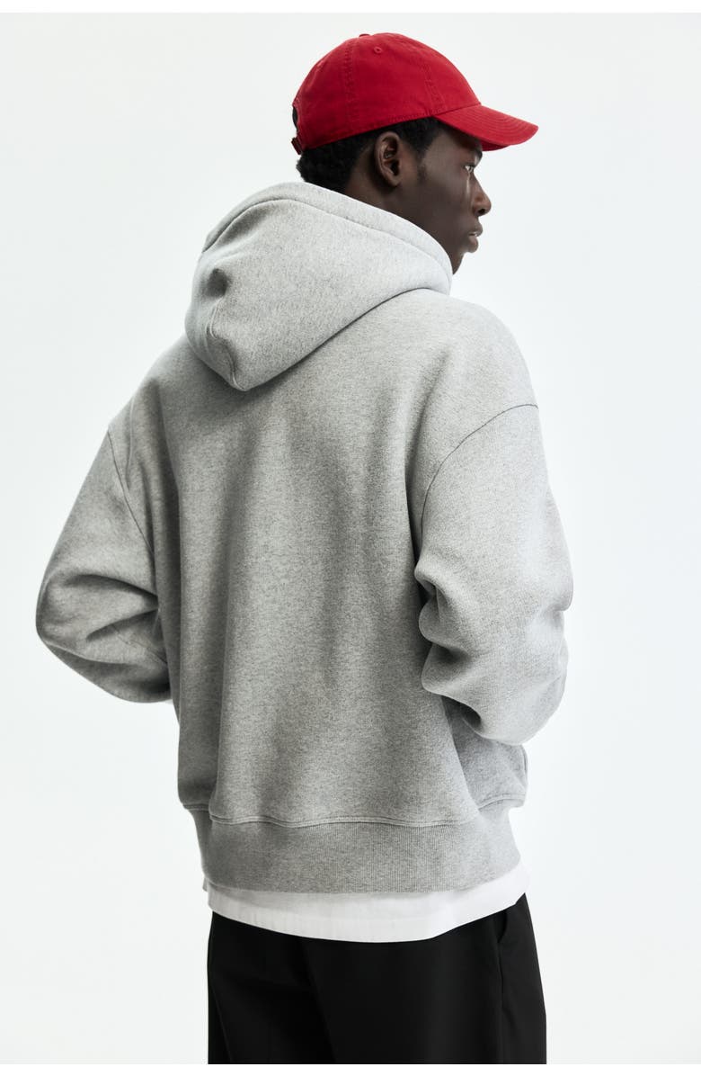 H&M Oversized printed hooded jacket, Alternate, color, Gray Melange/Soho Nyc