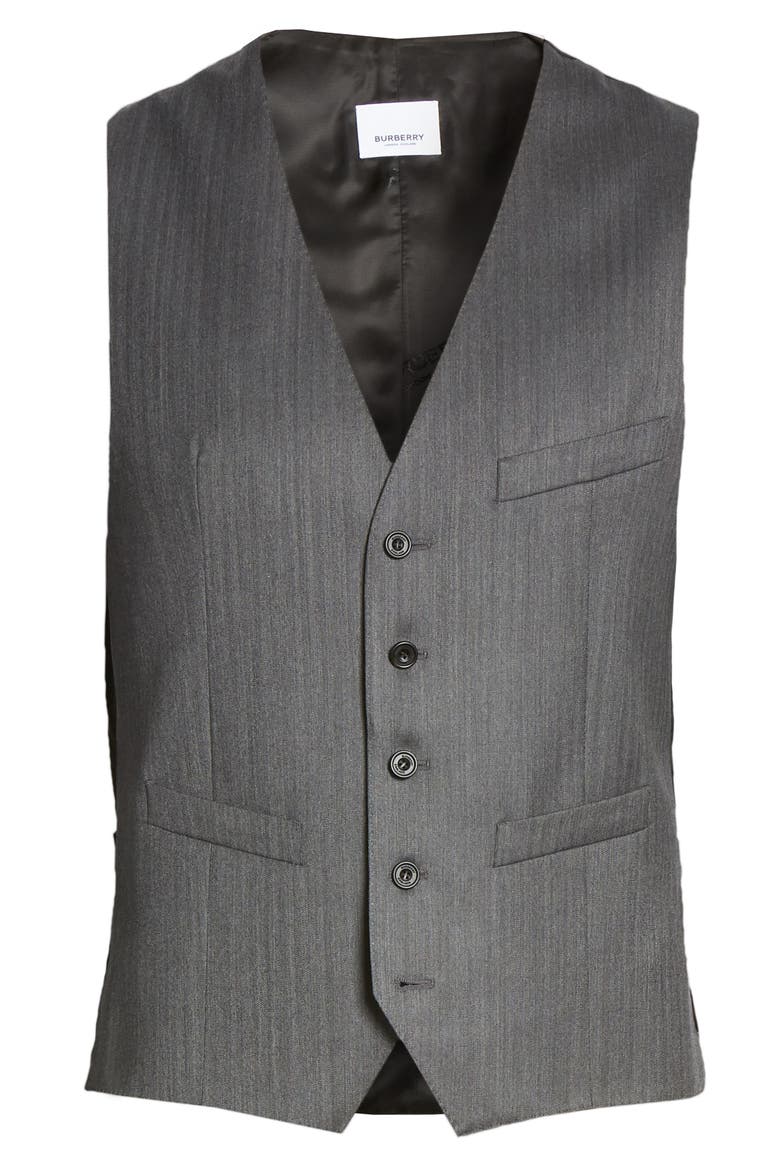 Slim Fit Wool & Cashmere Three-Piece Suit, Alternate, color, MID GREY PATTERN