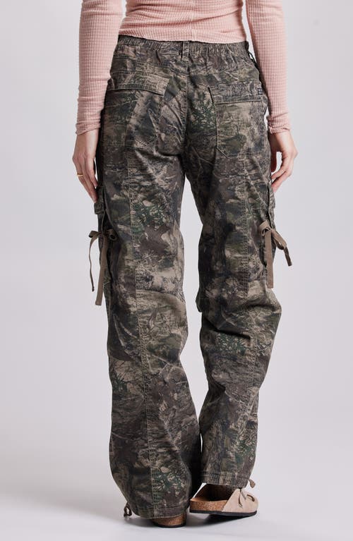 Unionbay Jude Camo Print High Waist Wide Leg Cargo Pants In Green