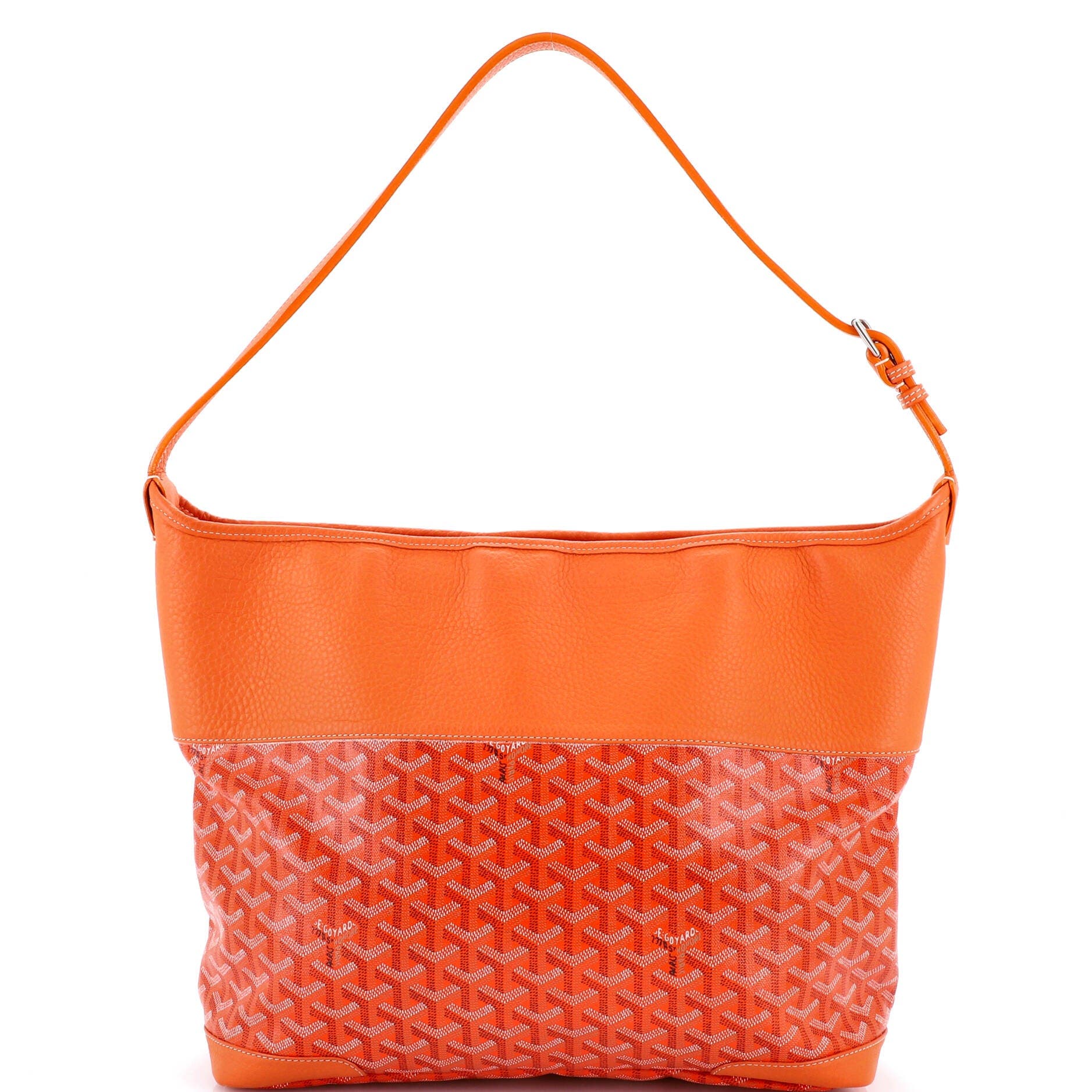 Pre-Owned Goyard Grenadine Hobo Coated Canvas with Leather, Main, color, Orange