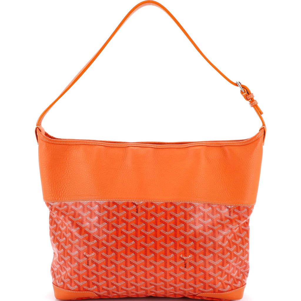 Pre-owned Goyard  Goyard Grenadine Hobo Coated Canvas With Leather In Orange