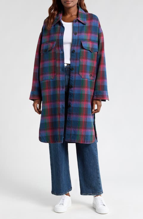 Sotola Plaid Recycled Cotton Fleece Coat