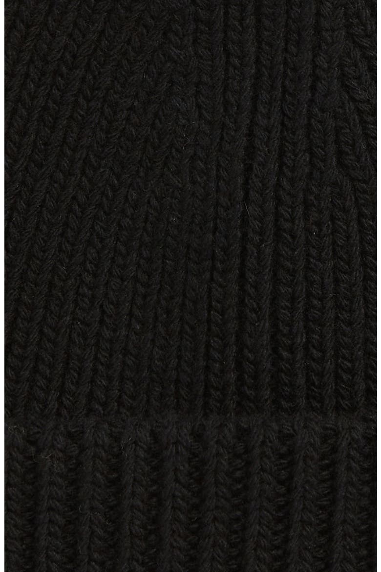 Logo Plaque Rib Wool Beanie, Alternate, color, BLACK