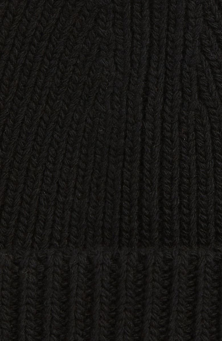 Off-White Logo Plaque Rib Wool Beanie, Alternate, color, 
