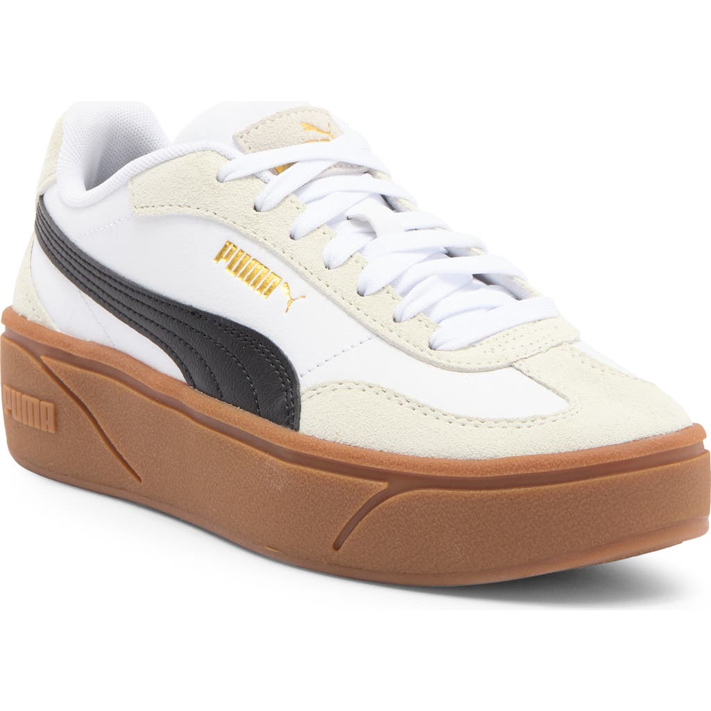 Puma Smash Platform V3 Mono Twist Shoes In White- Black- Gray